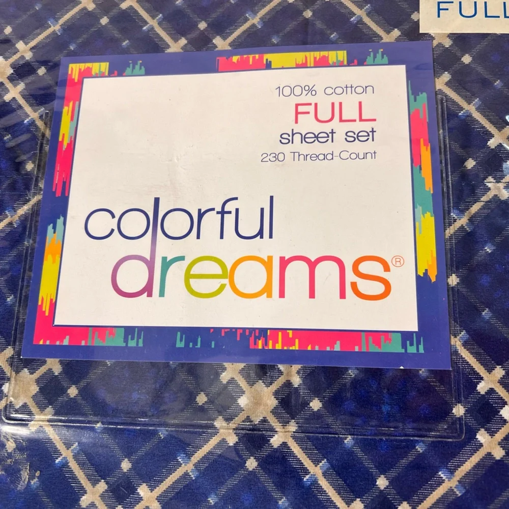 Blue Plaid Full Sheet Set